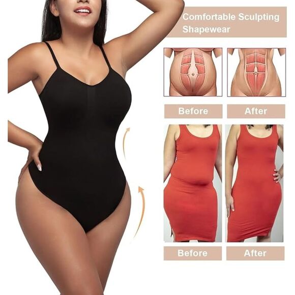 NWT SHAPERX Women's Shapewear Bodysuit Tummy Control Body Shaper Body Suit, L/XL - Picture 9 of 12